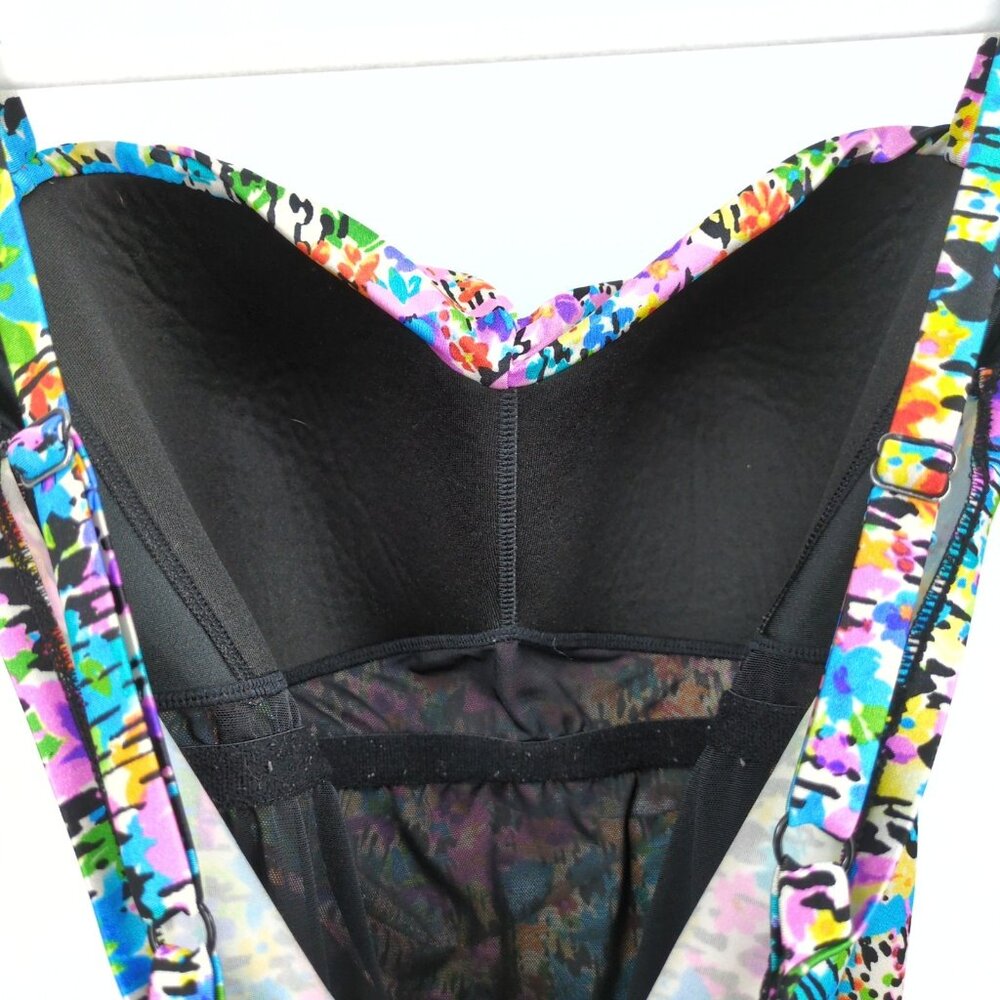 Longitude Women's One Piece Swimsuit 16 Multicolor Ruched Tummy Control Swimwear - Picture 4 of 11